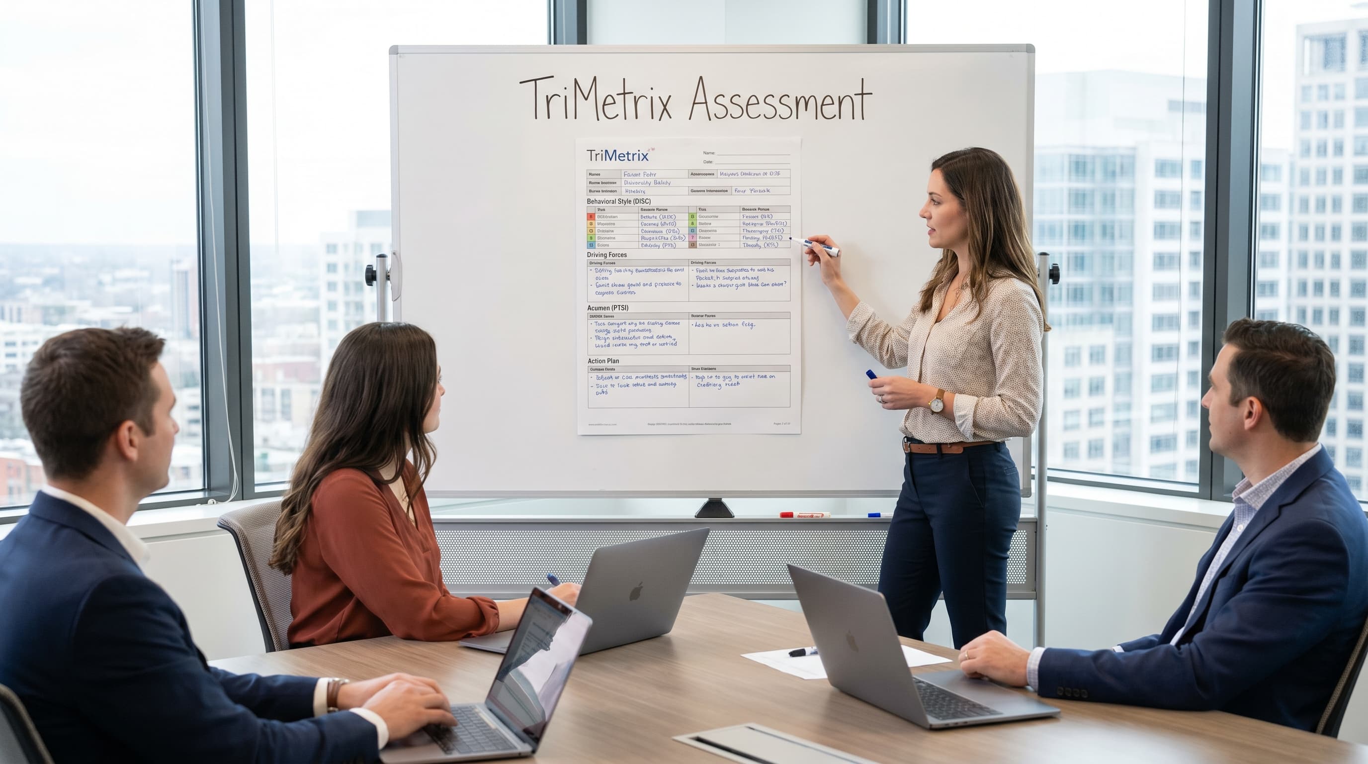 TriMetrix HD assessment review in a strategy session