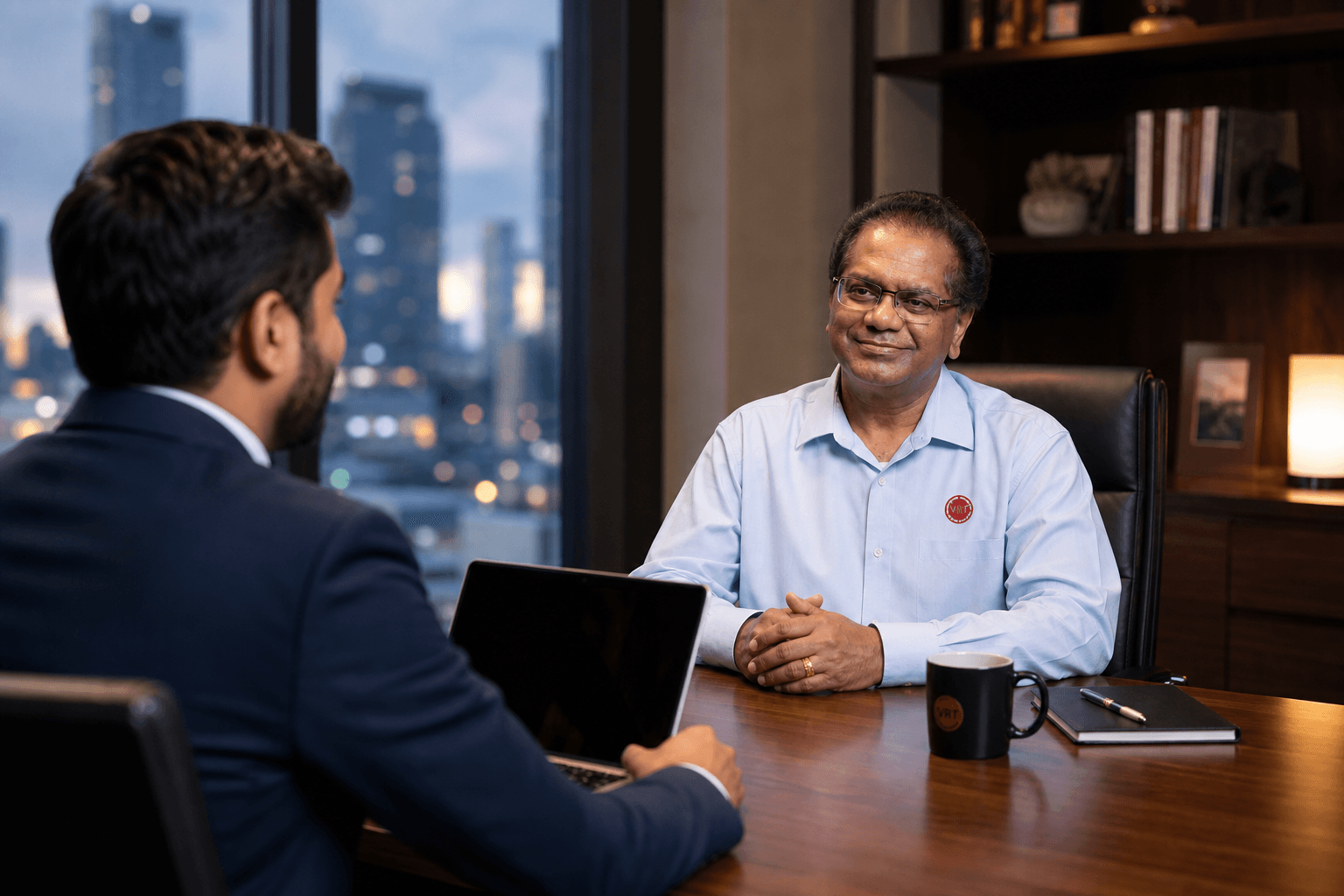 Rajesh Tedla in a focused one-on-one growth conversation