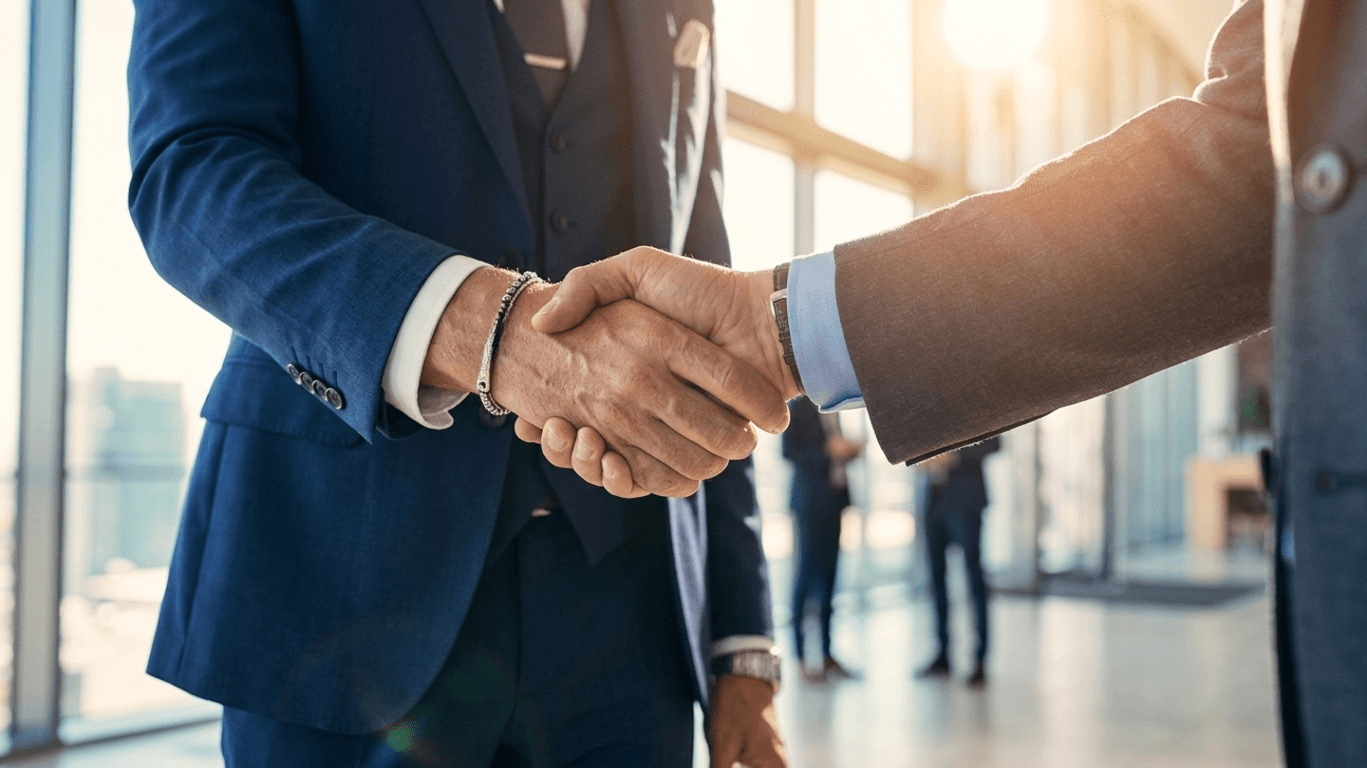 Strategic partnership handshake